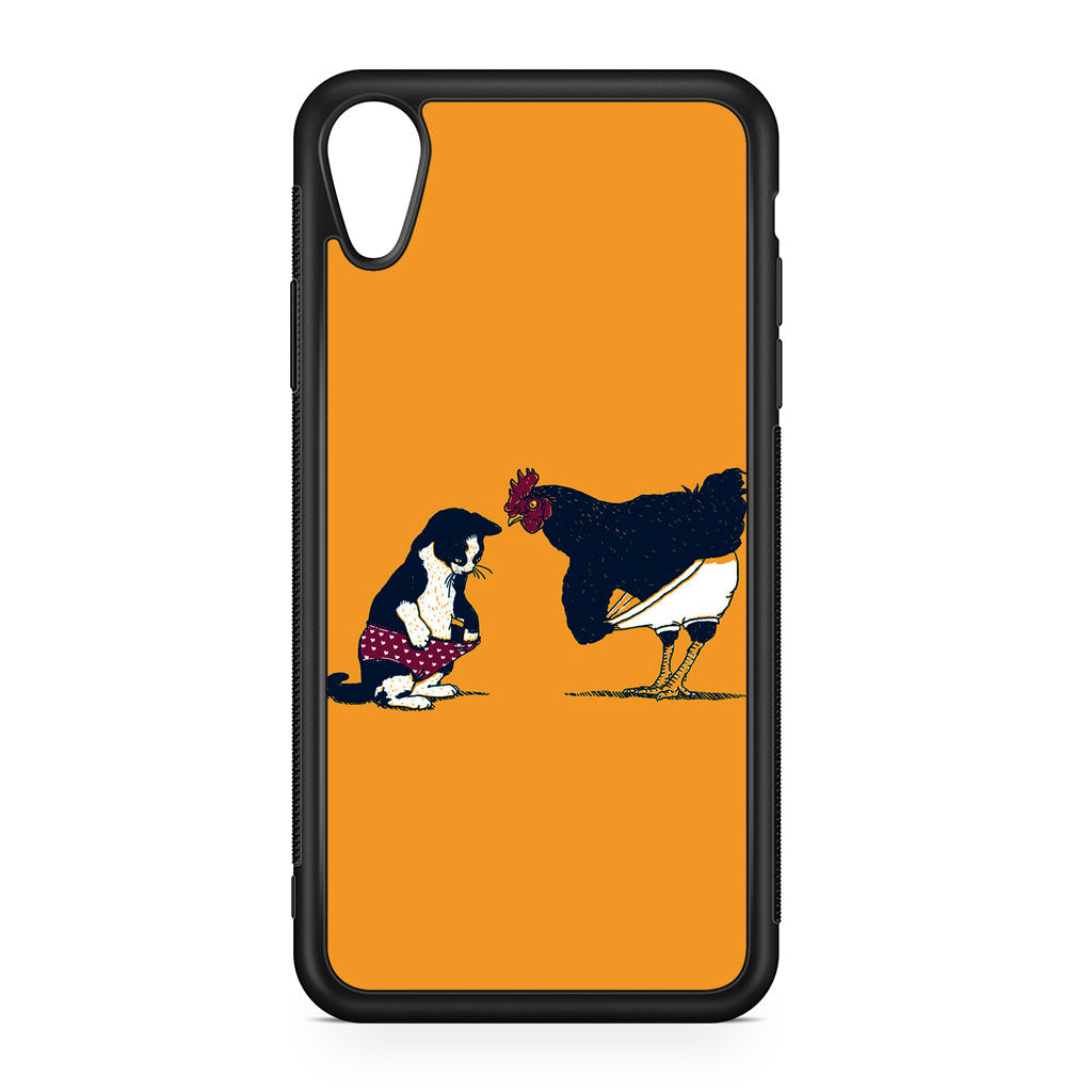 Cat Chicken Yellow Underwear Cute iPhone XR Case