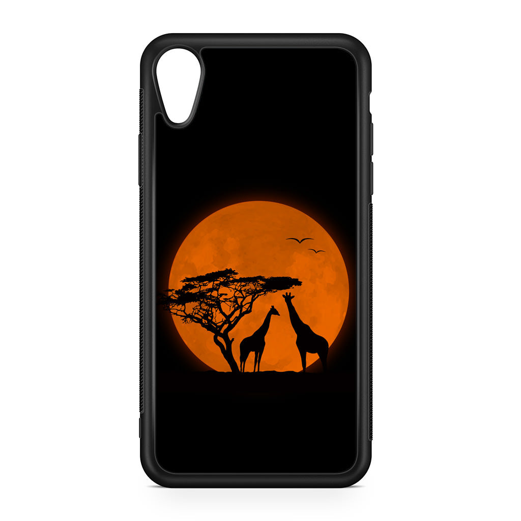 Giraffes Silhouette iPhone XR Case