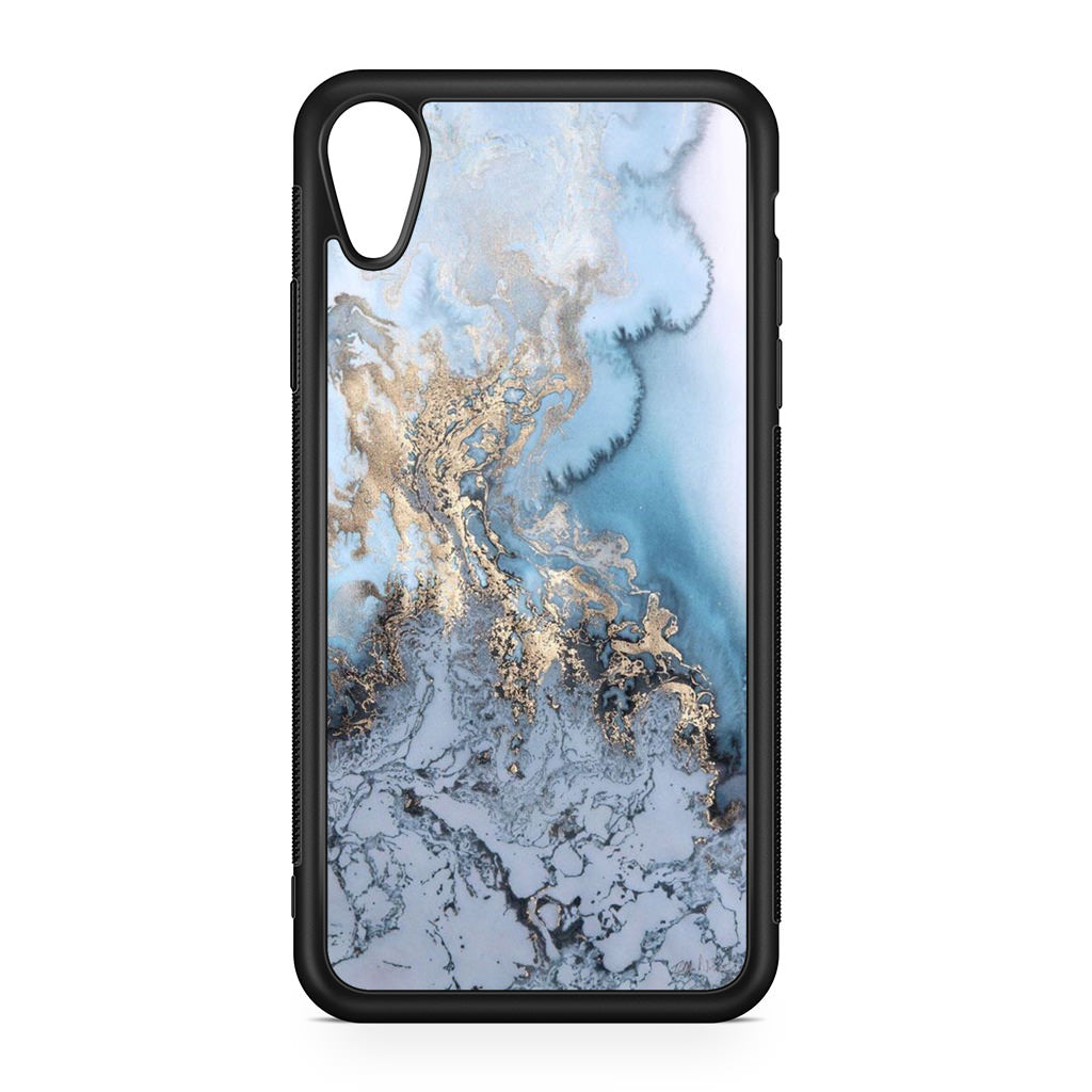 Golden Azure Marble iPhone XR Case