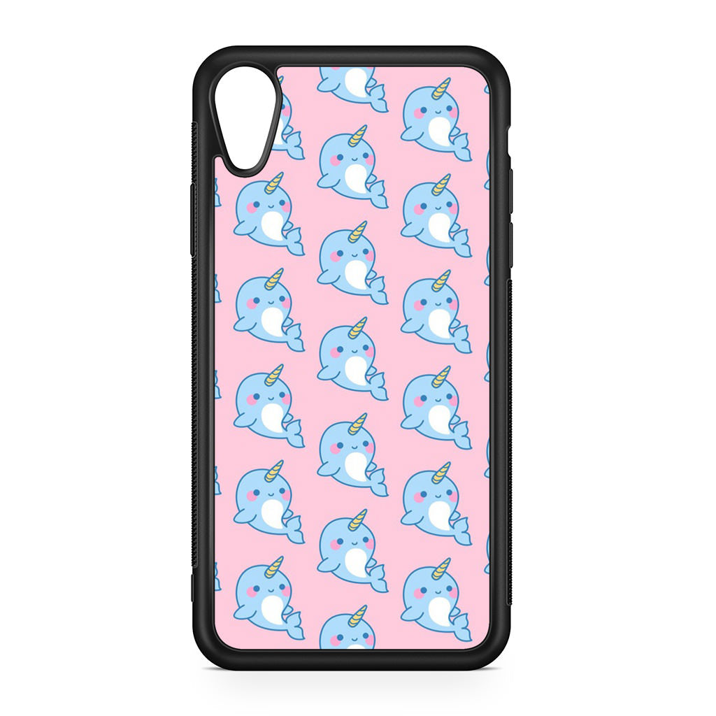 Horned Whales Pattern iPhone XR Case