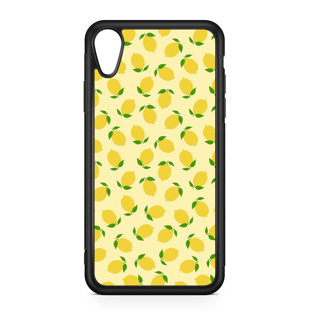 Lemons Fruit Pattern iPhone XR Case