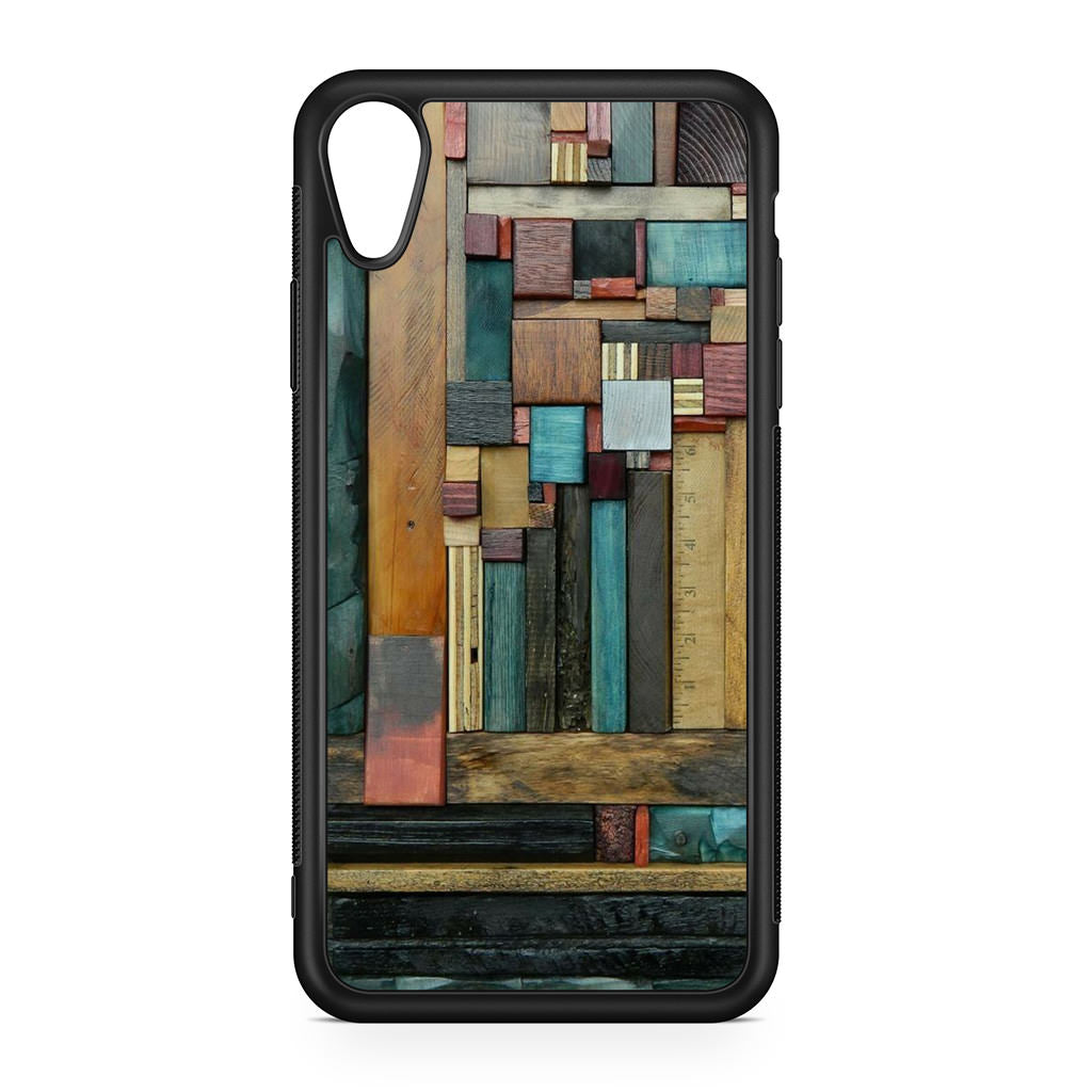 Painted Abstract Wood Sculptures iPhone XR Case