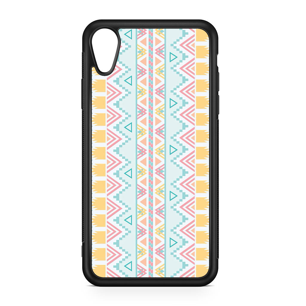 Peach Aztec Pattern iPhone XR Case