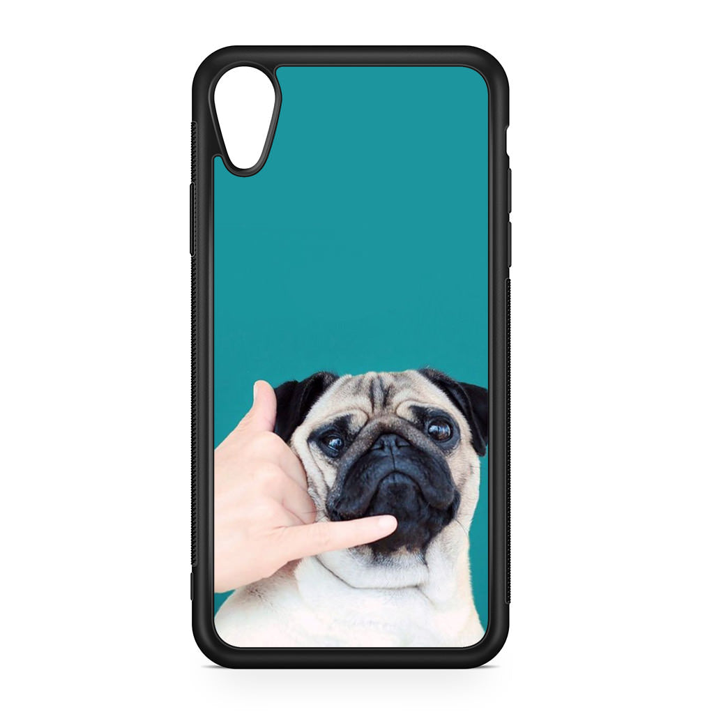 Pug is on the Phone iPhone XR Case