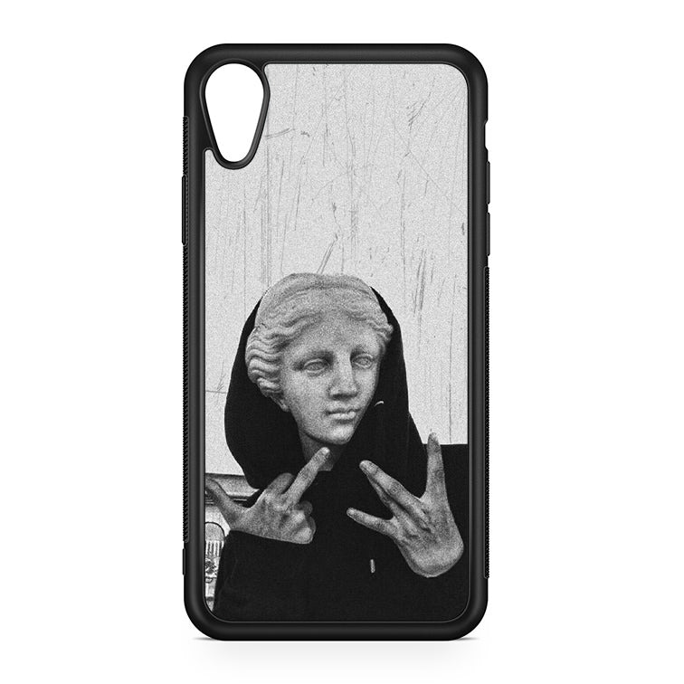 Greek Statue Wearing Hoodie iPhone XR Case