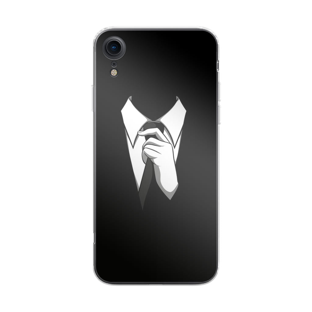 Anonymous Black White Tie iPhone XR Case