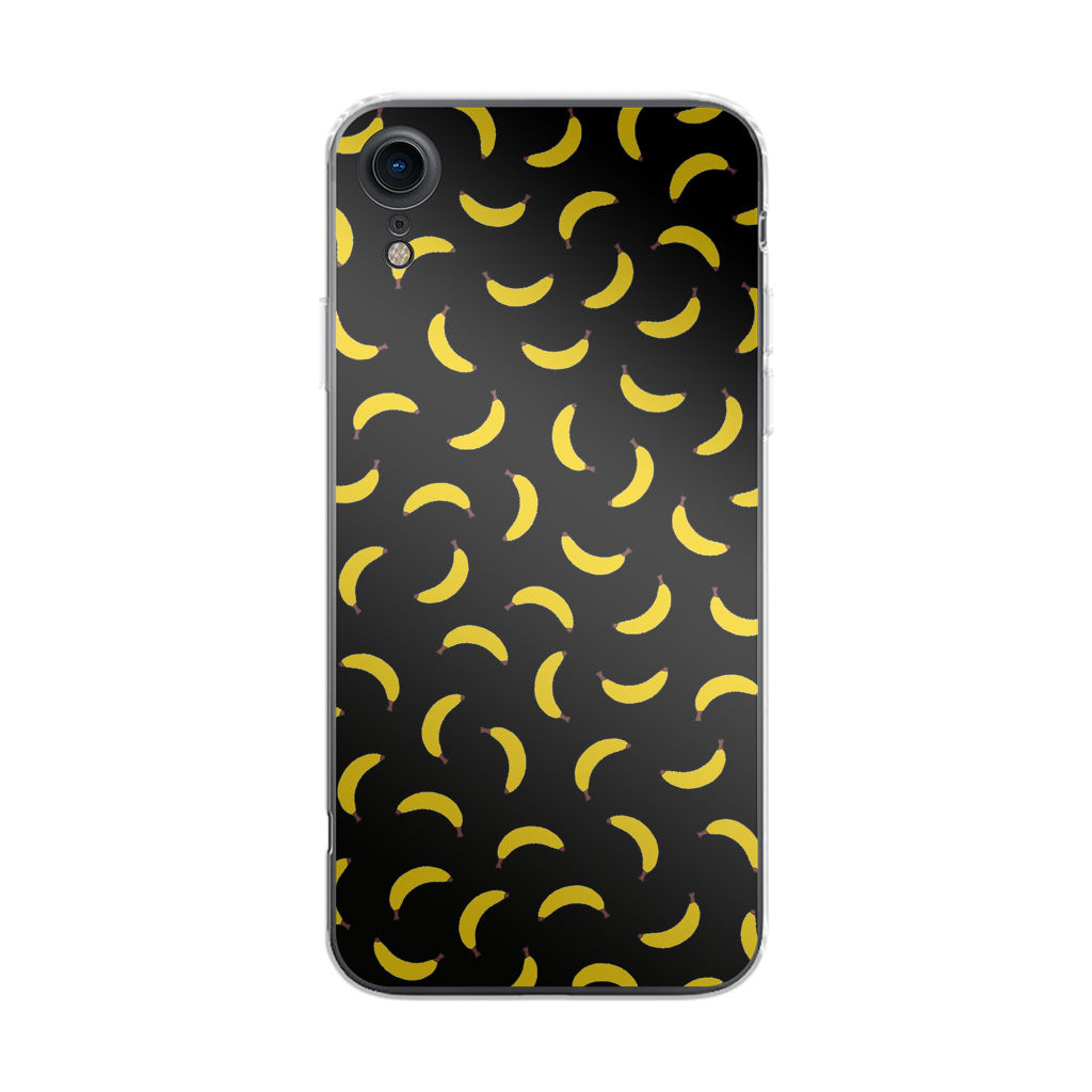 Bananas Fruit Pattern Black iPhone XR Case