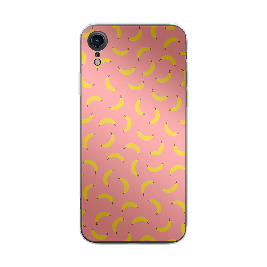 Bananas Fruit Pattern Pink iPhone XR Case