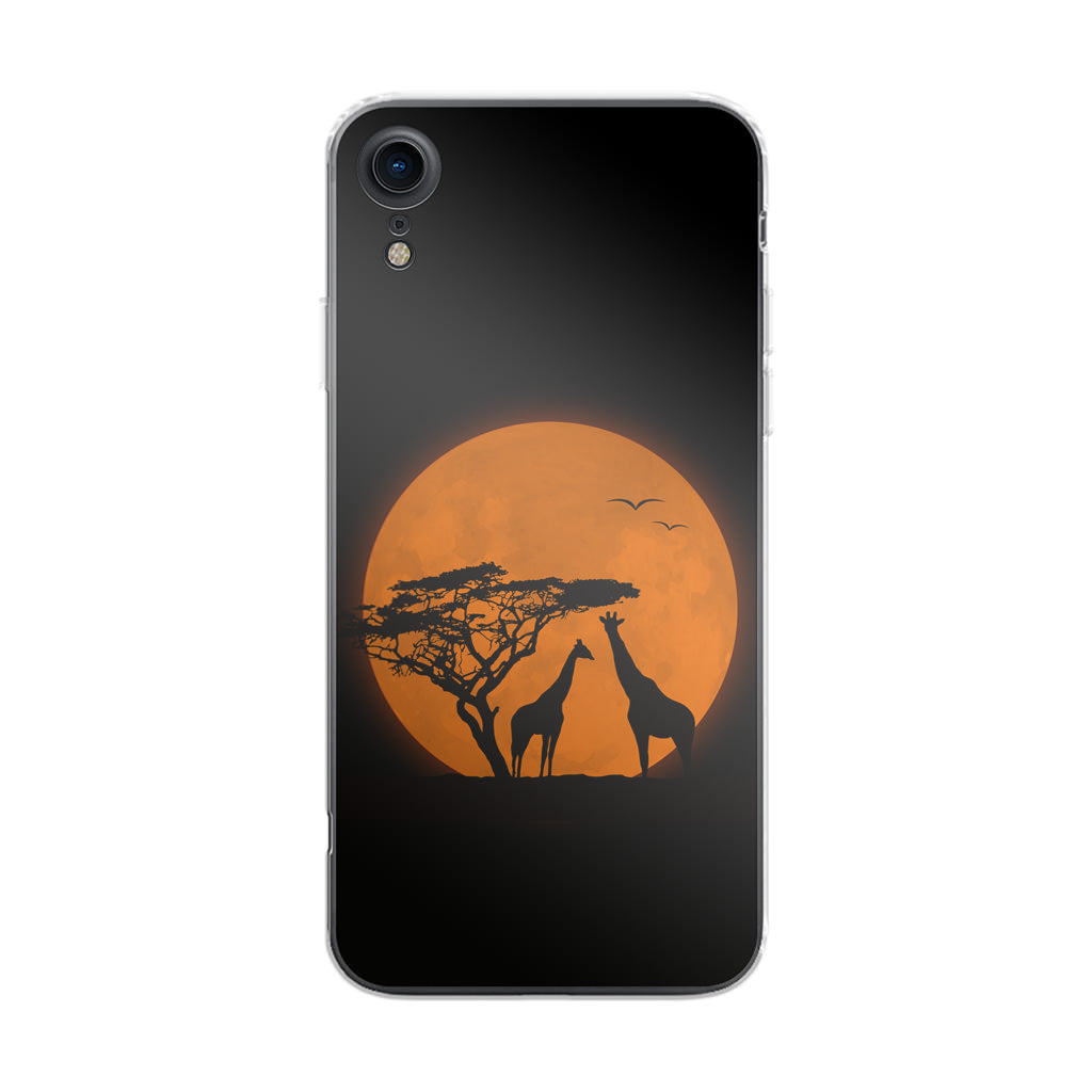 Giraffes Silhouette iPhone XR Case