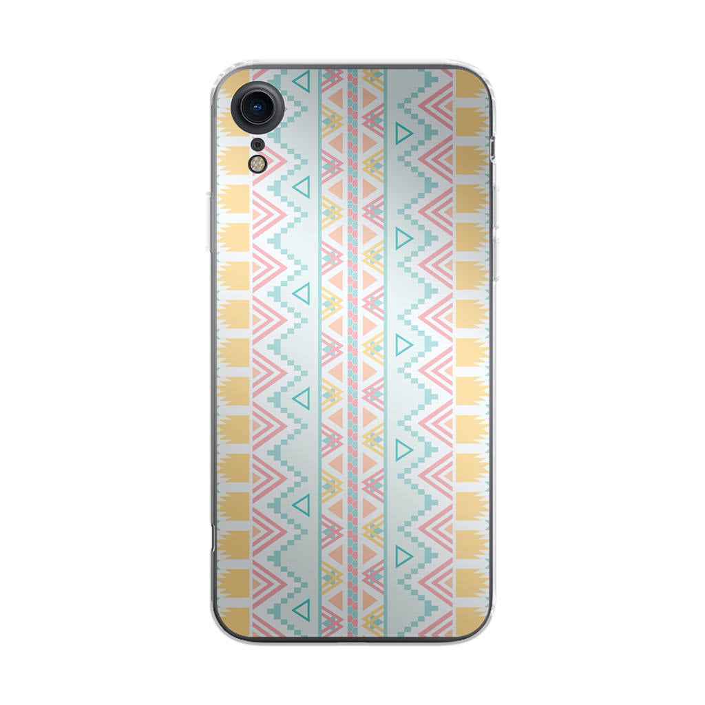 Peach Aztec Pattern iPhone XR Case