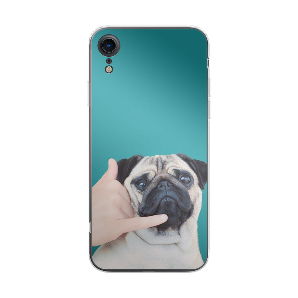 Pug is on the Phone iPhone XR Case