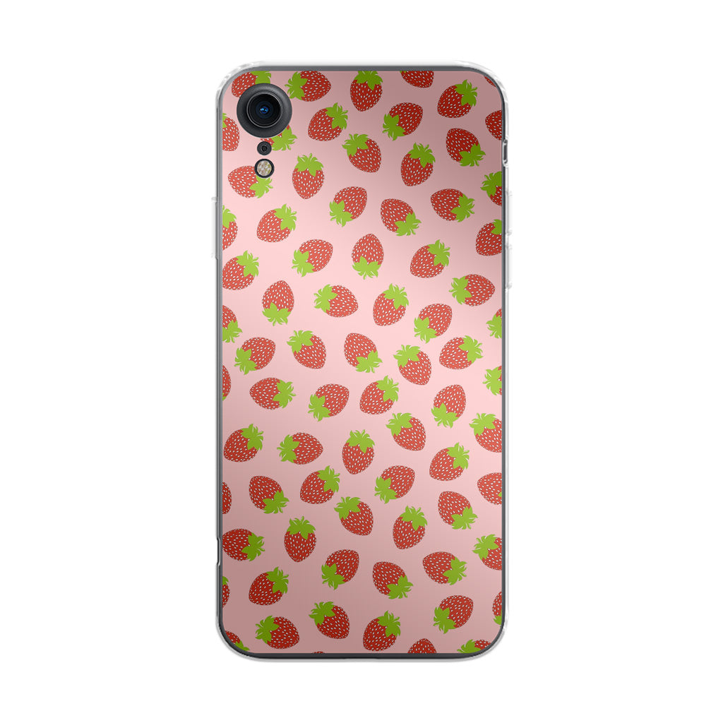 Strawberries Pattern iPhone XR Case