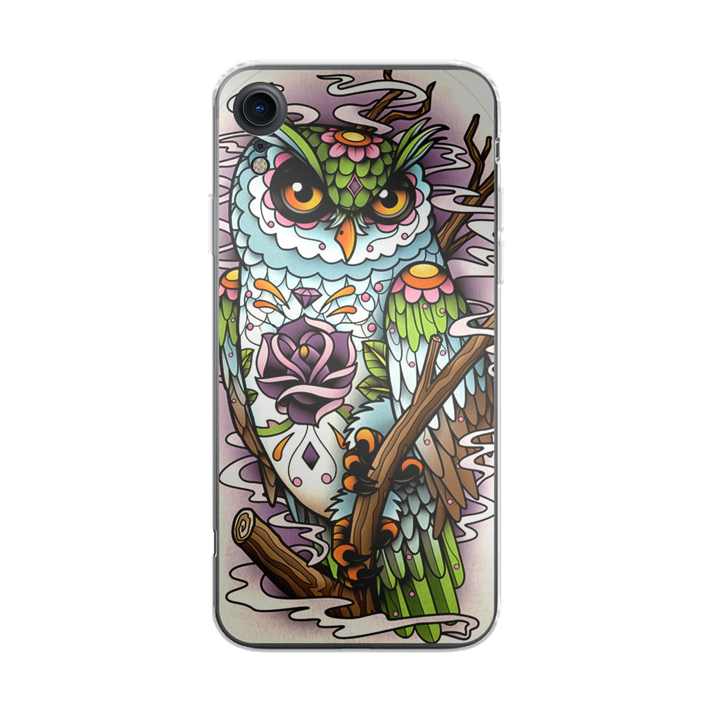 Sugar Skull Owl Tattoo iPhone XR Case