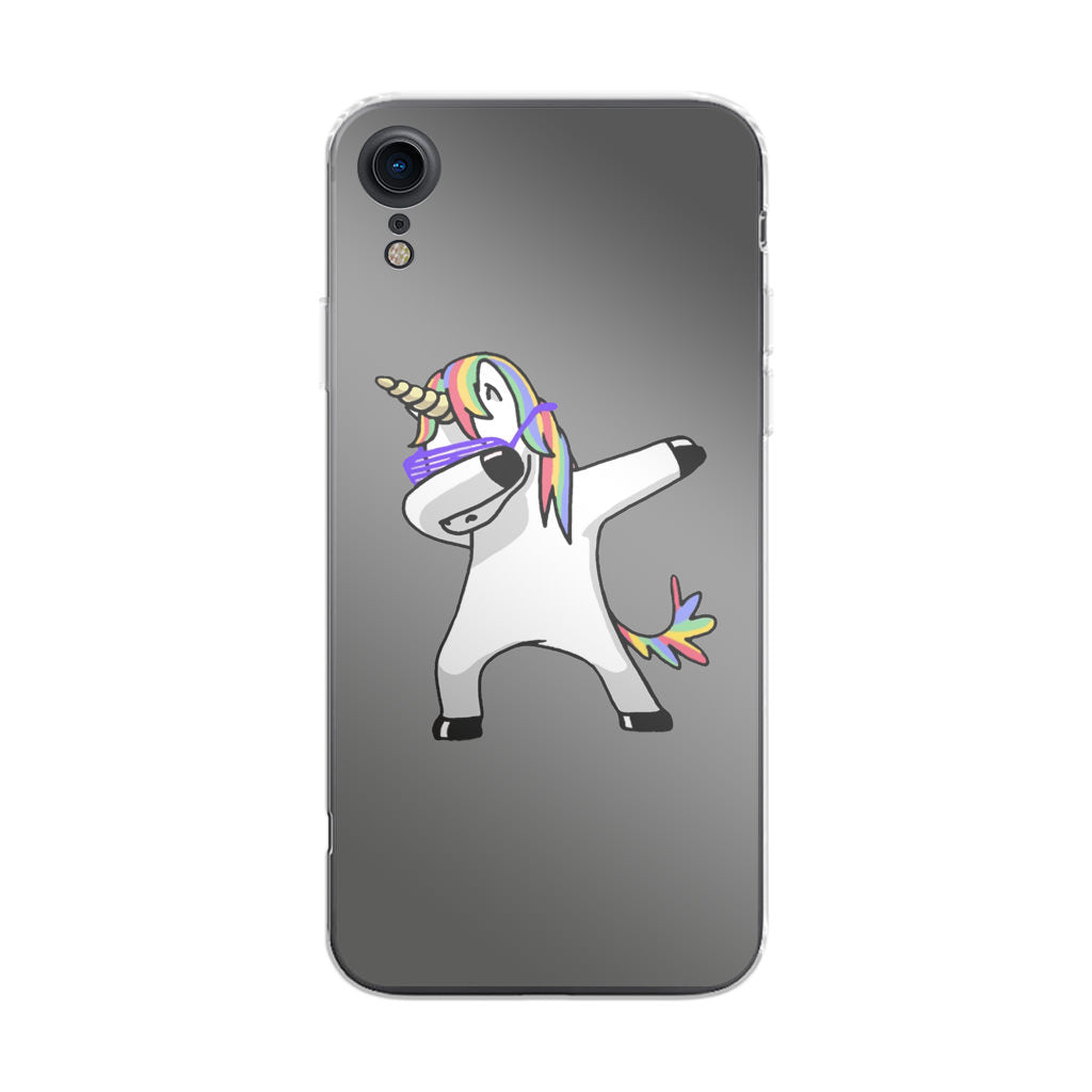 Unicorn Dabbing Grey iPhone XR Case