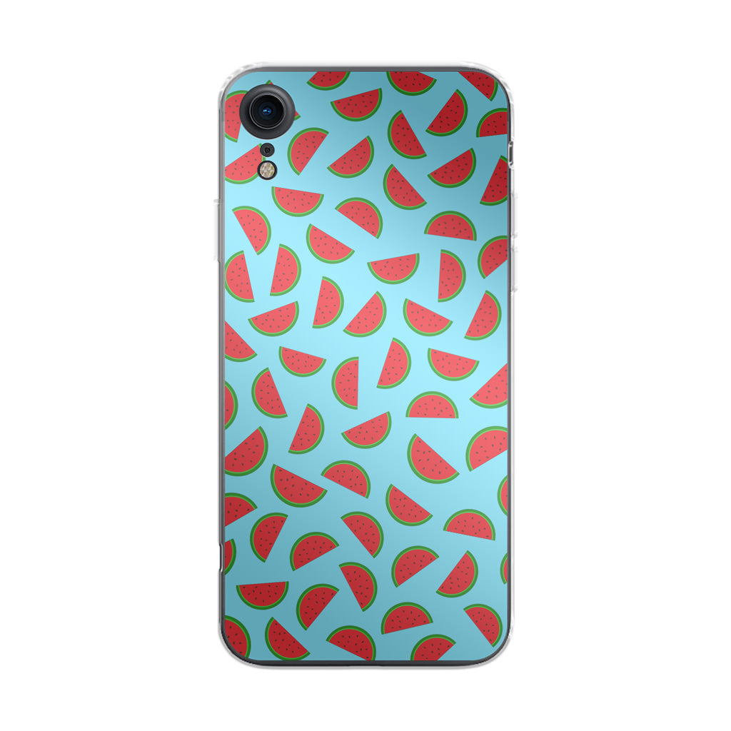 Watermelon Fruit Pattern Blue iPhone XR Case