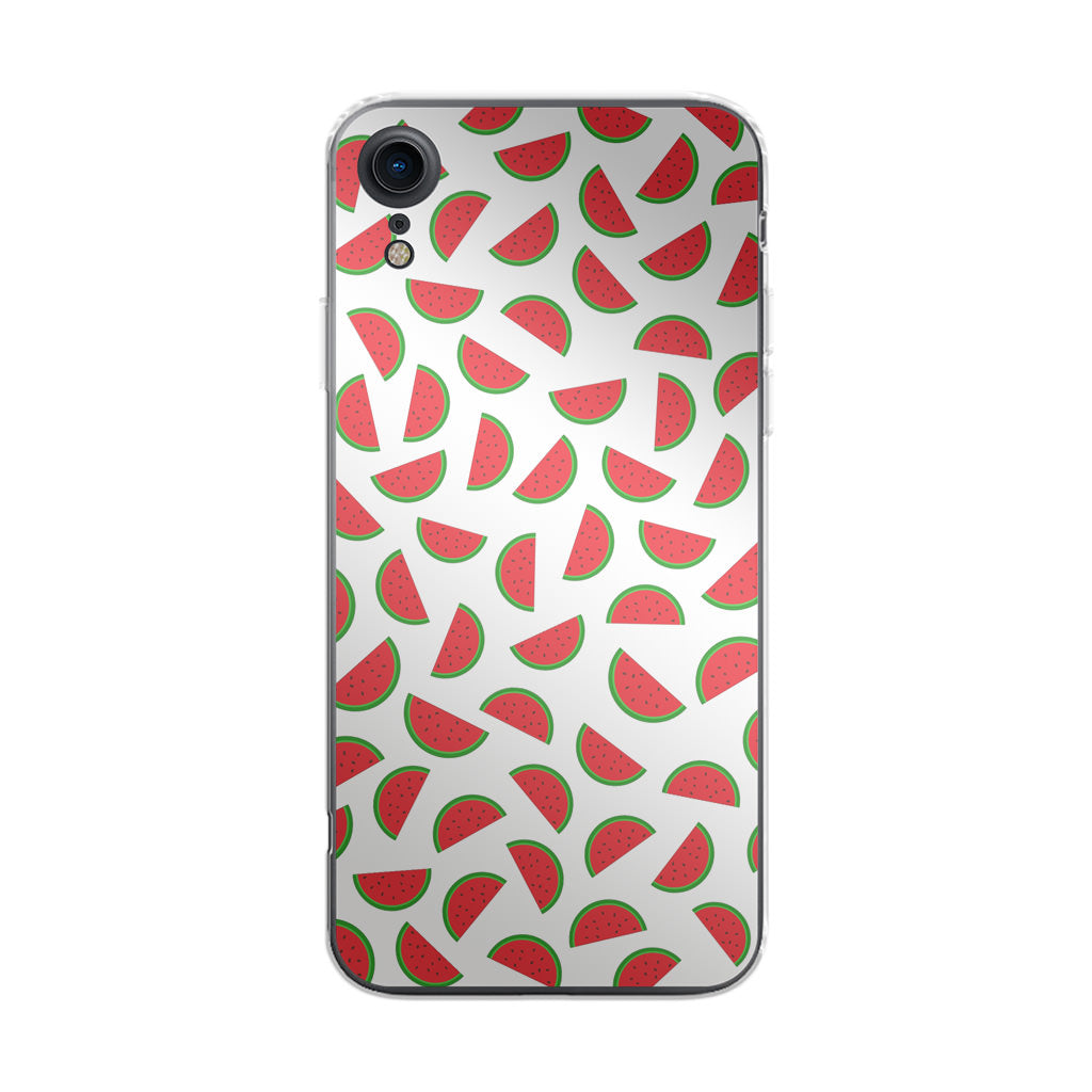 Watermelon Fruit Pattern White iPhone XR Case