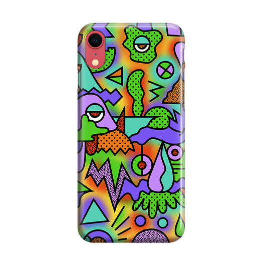 Abstract Colorful Doodle Art iPhone XR Case