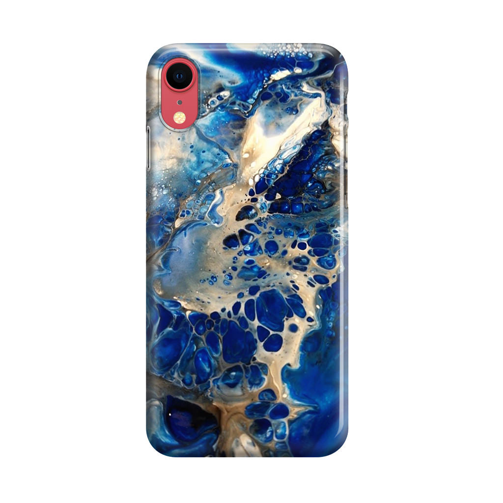 Abstract Golden Blue Paint Art iPhone XR Case