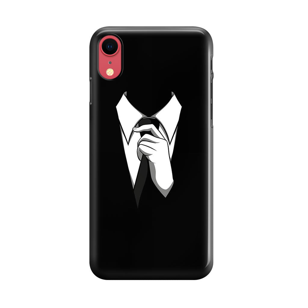 Anonymous Black White Tie iPhone XR Case