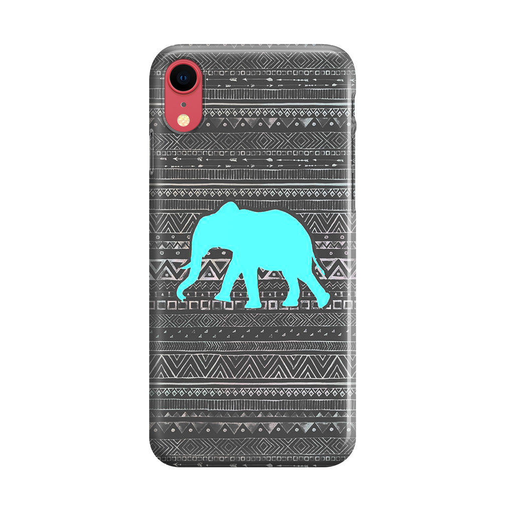 Aztec Elephant Turquoise iPhone XR Case