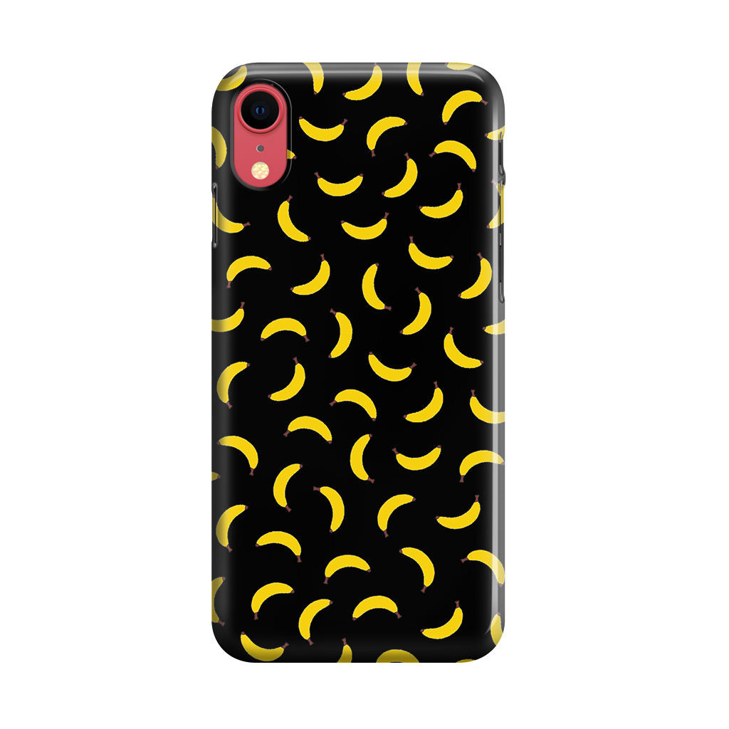 Bananas Fruit Pattern Black iPhone XR Case