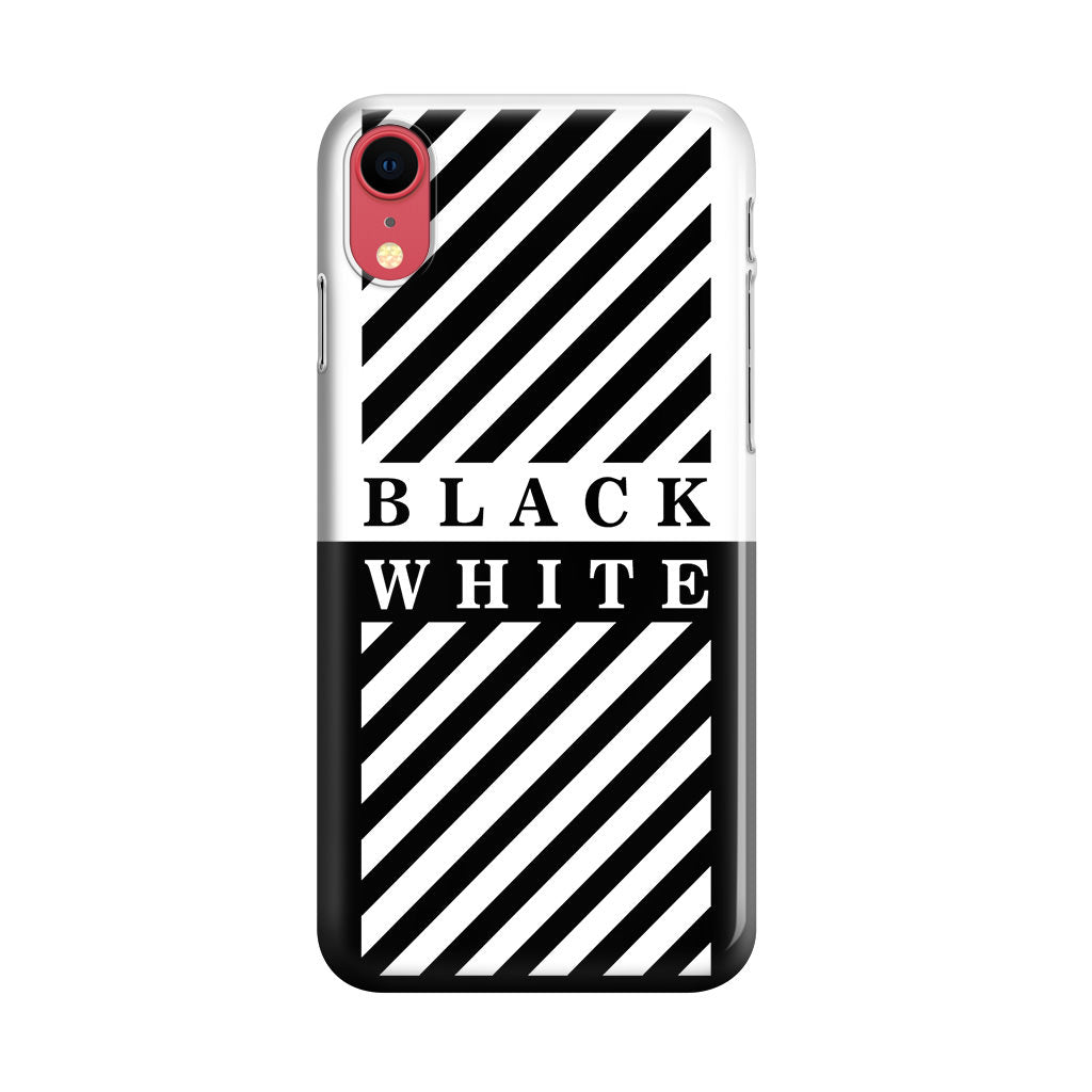 Black White Stripes iPhone XR Case