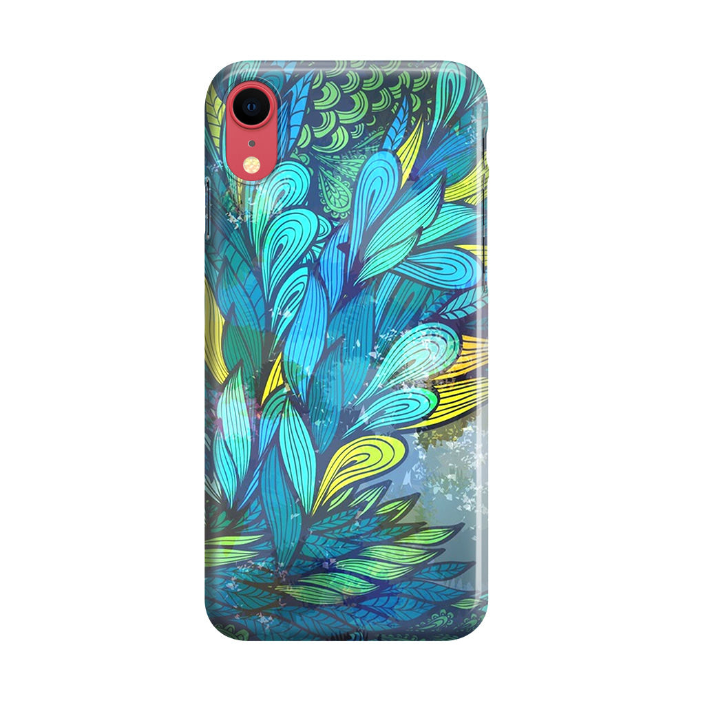 Colorful Art in Blue iPhone XR Case