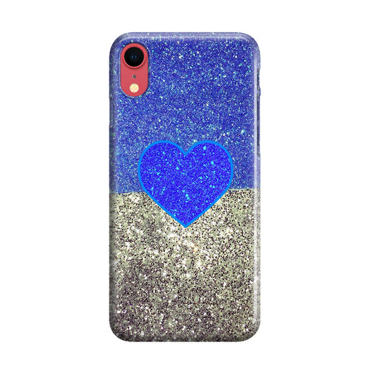 Love Glitter Blue and Grey iPhone XR Case