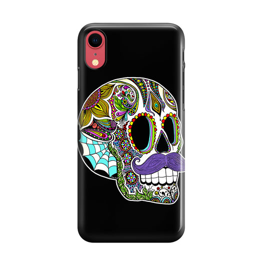 Mustache Sugar Skull iPhone XR Case