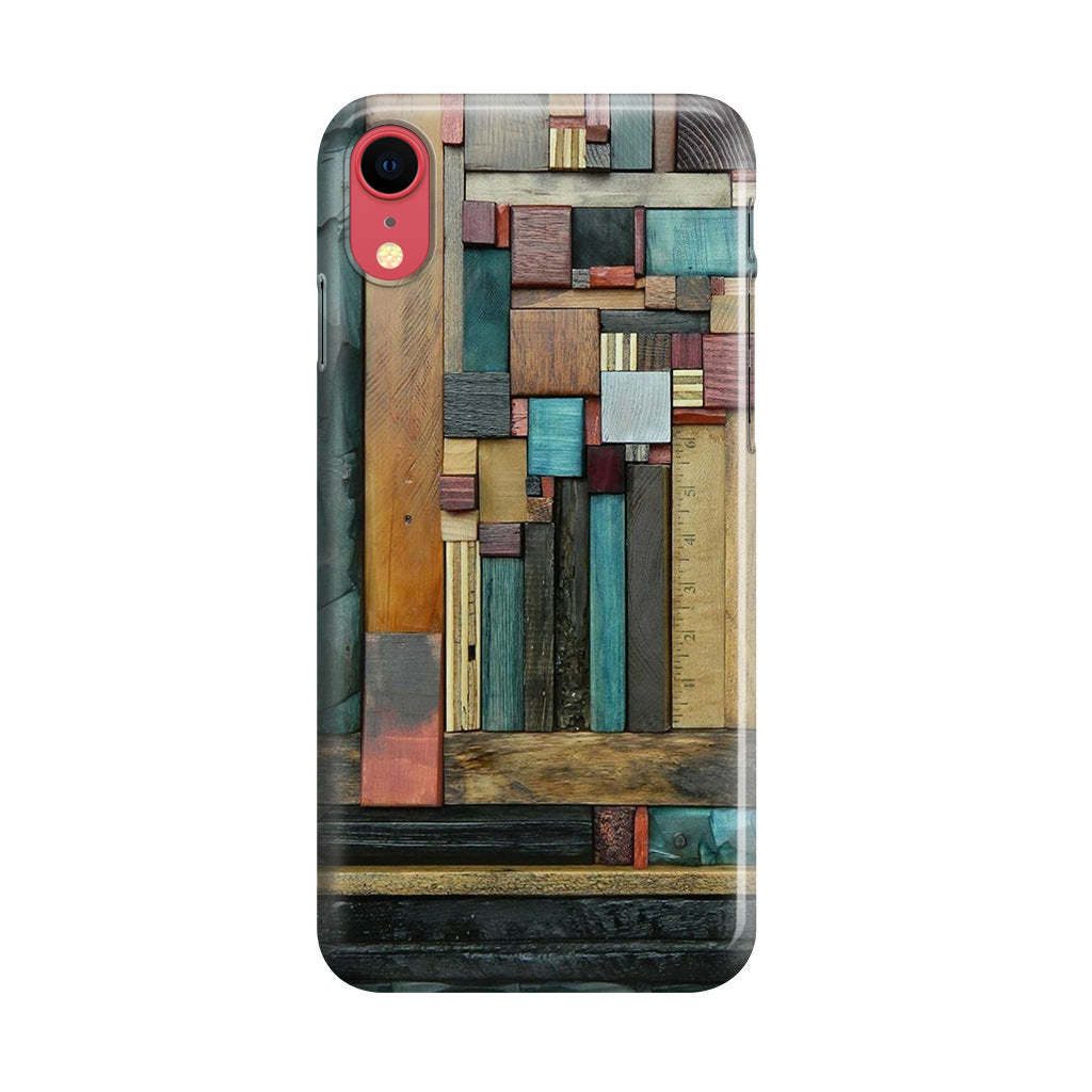 Painted Abstract Wood Sculptures iPhone XR Case