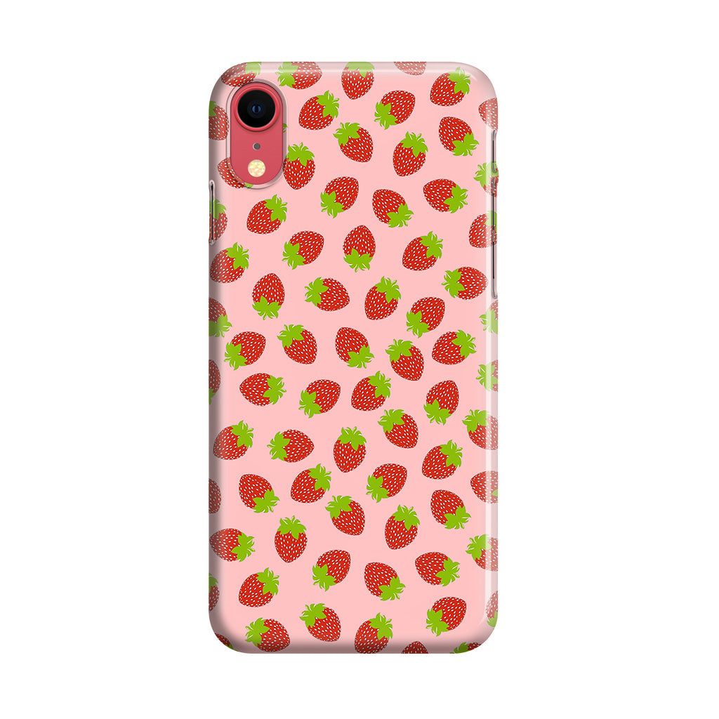 Strawberries Pattern iPhone XR Case