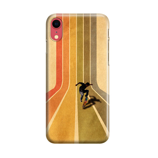 Vintage Skateboard On Colorful Stipe Runway iPhone XR Case