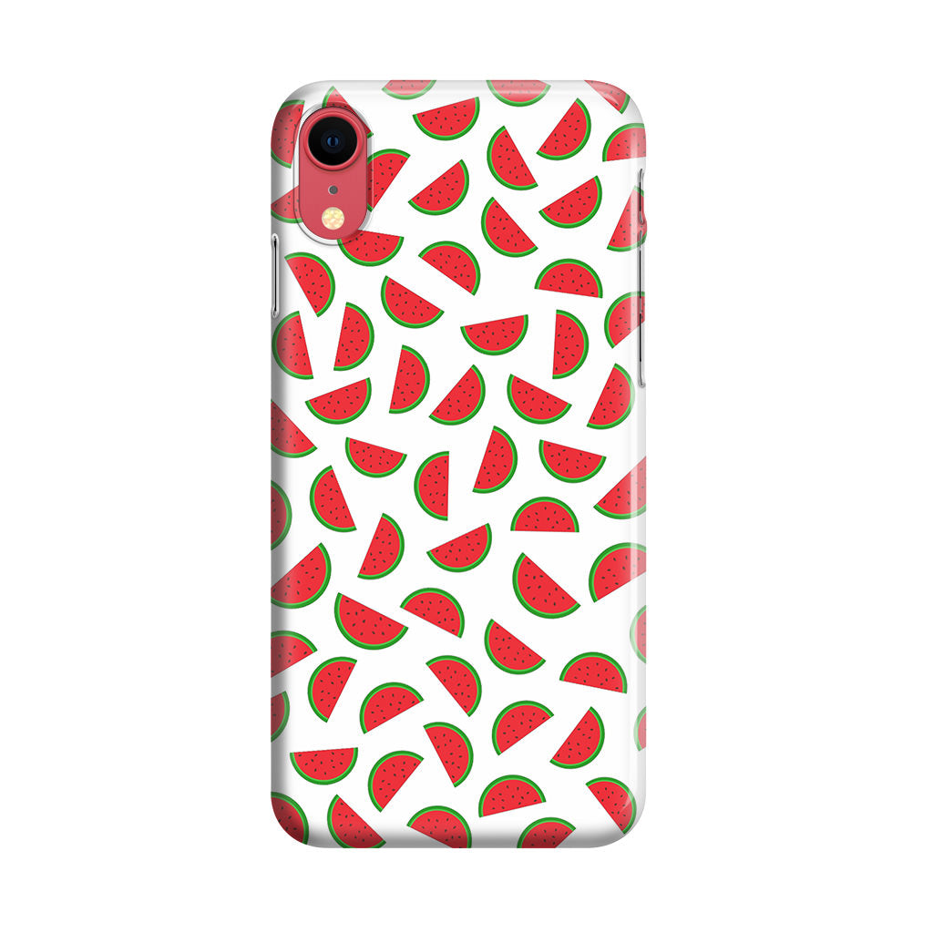 Watermelon Fruit Pattern White iPhone XR Case