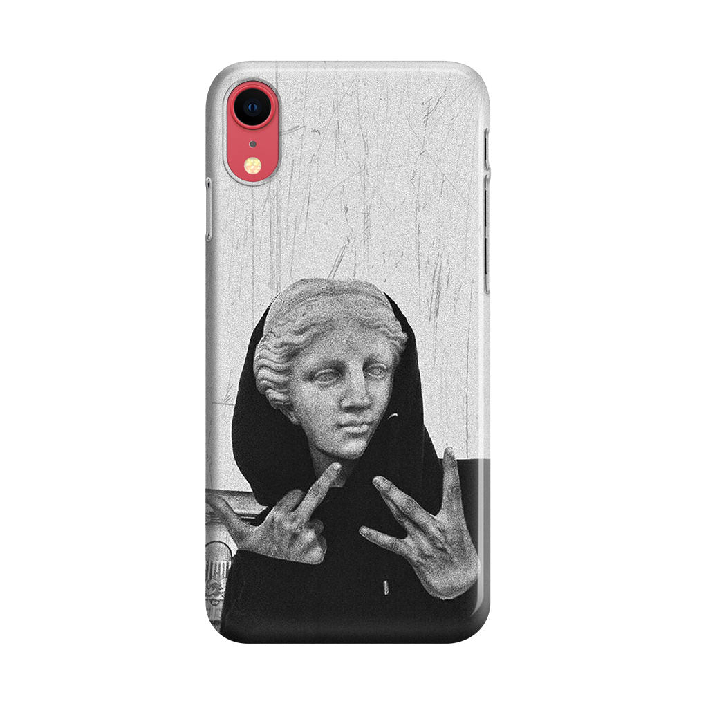 Greek Statue Wearing Hoodie iPhone XR Case