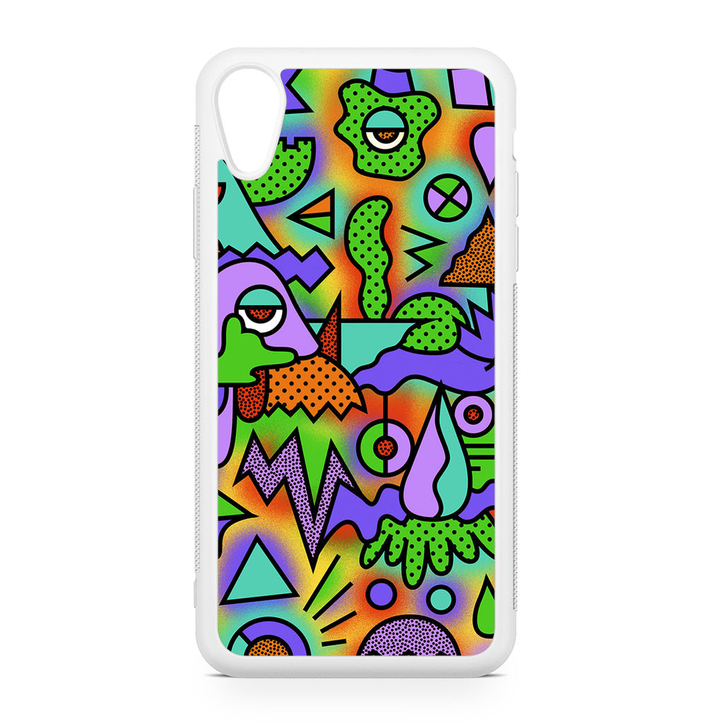 Abstract Colorful Doodle Art iPhone XR Case