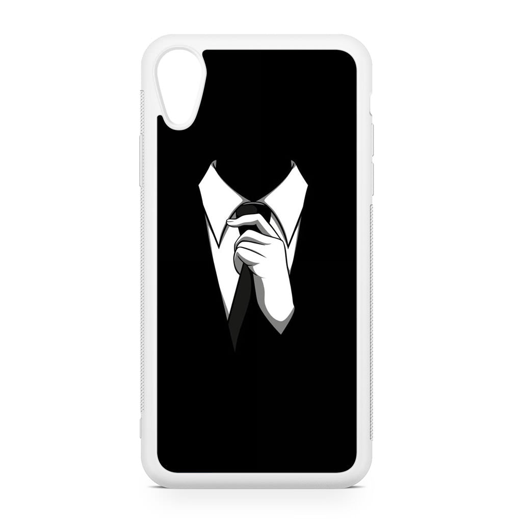 Anonymous Black White Tie iPhone XR Case