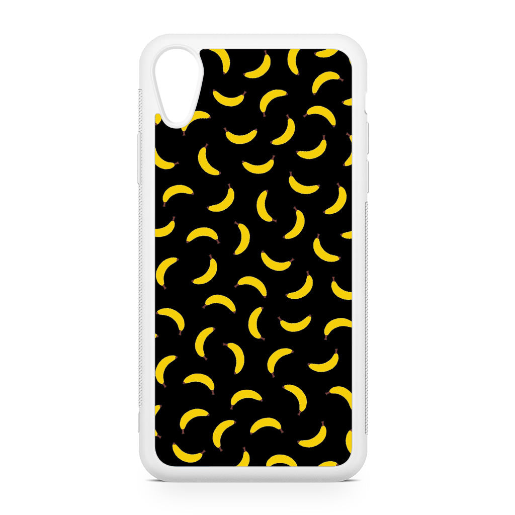 Bananas Fruit Pattern Black iPhone XR Case