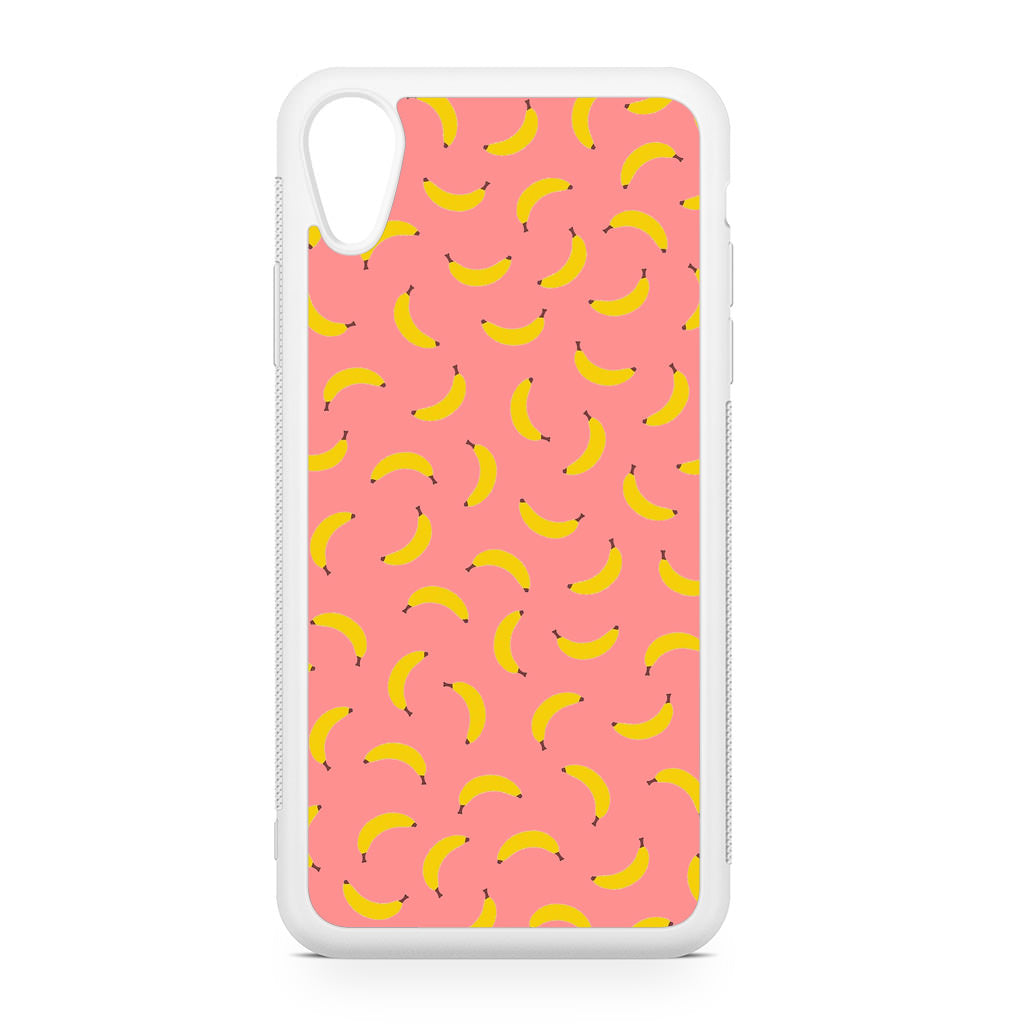 Bananas Fruit Pattern Pink iPhone XR Case