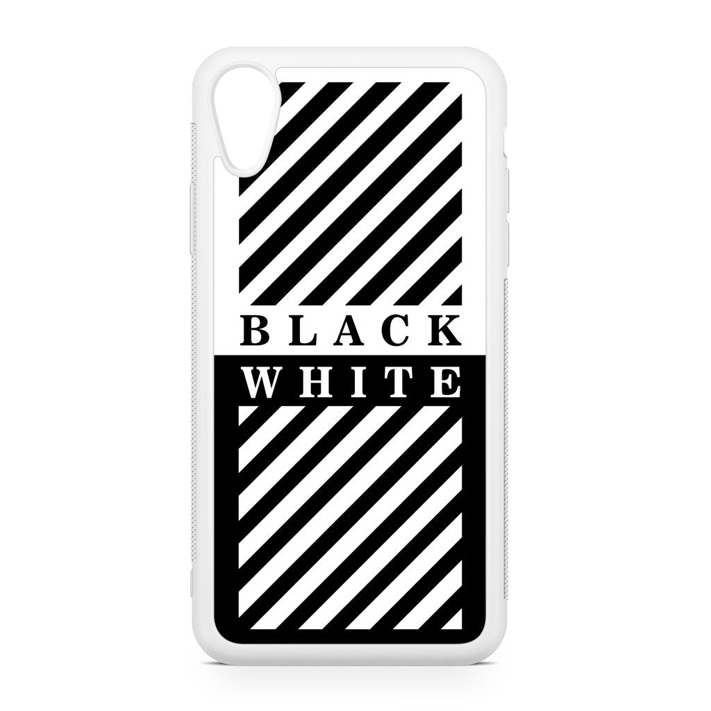 Black White Stripes iPhone XR Case