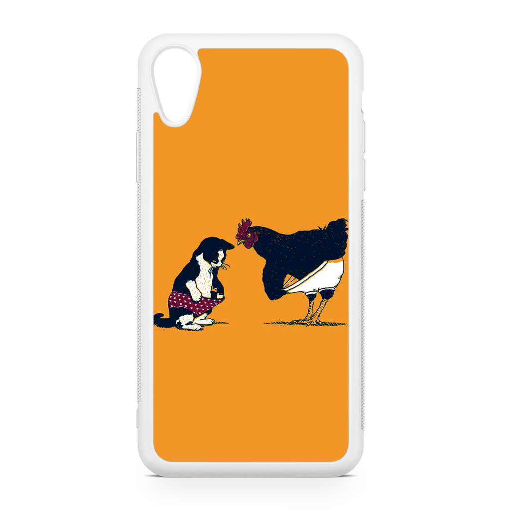 Cat Chicken Yellow Underwear Cute iPhone XR Case