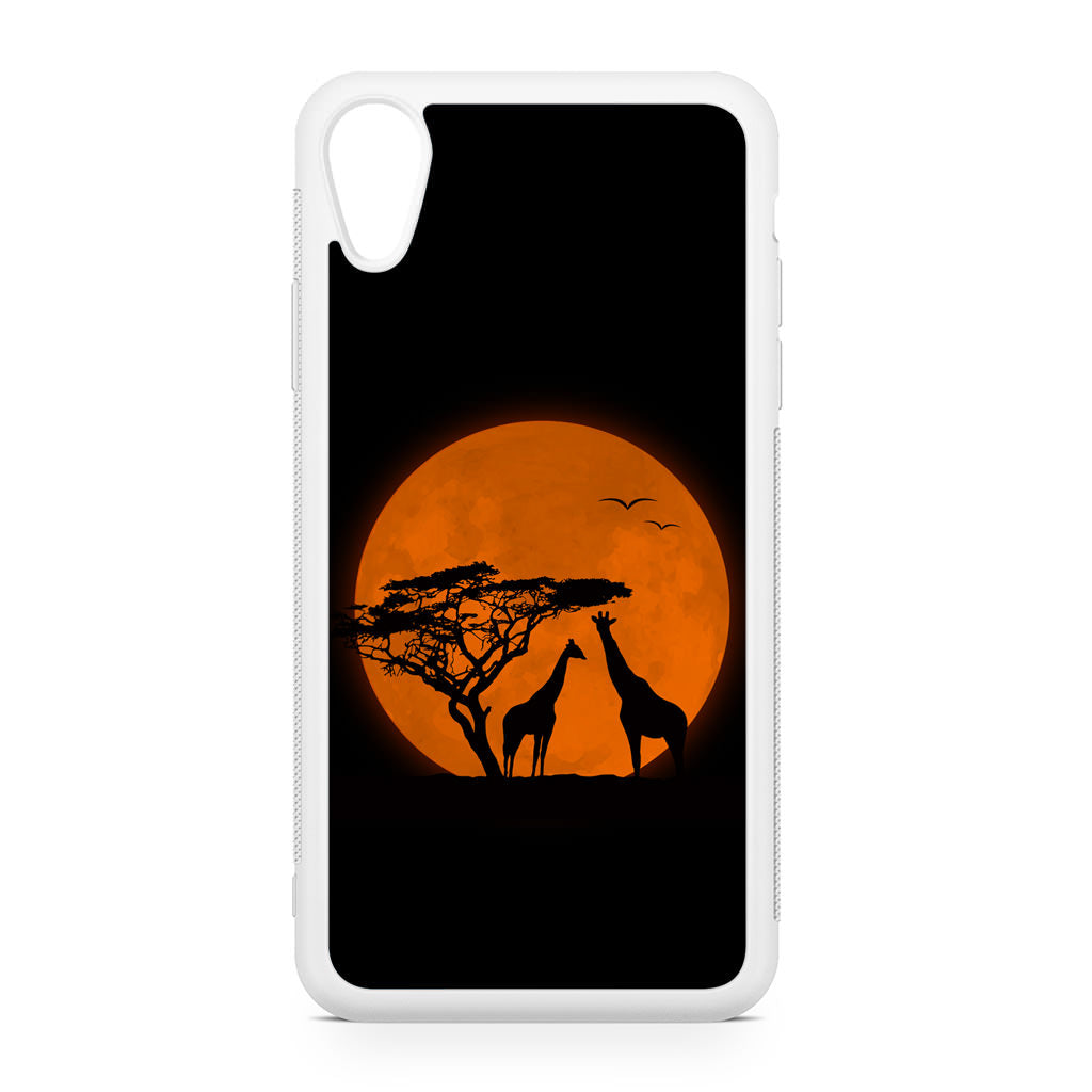 Giraffes Silhouette iPhone XR Case