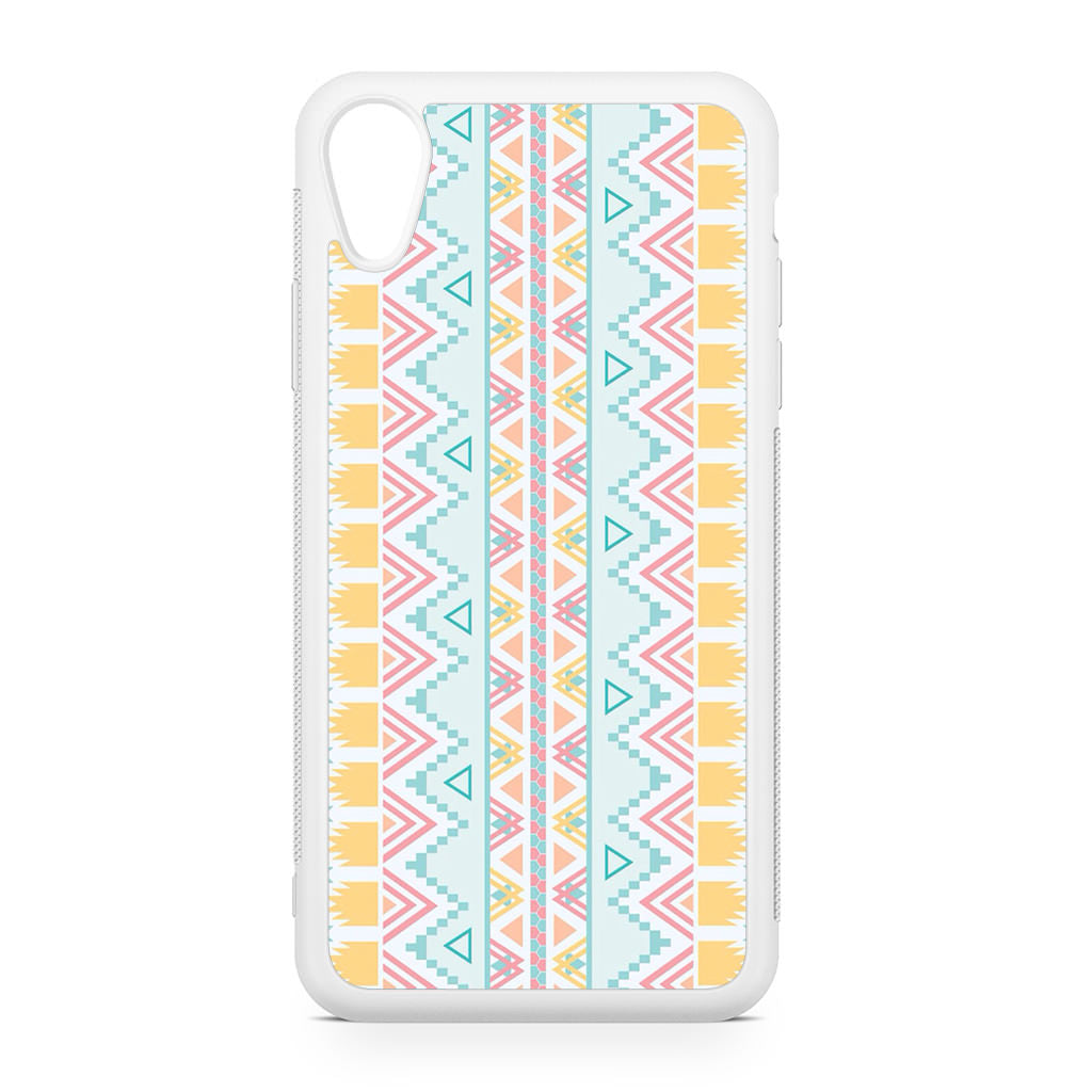 Peach Aztec Pattern iPhone XR Case