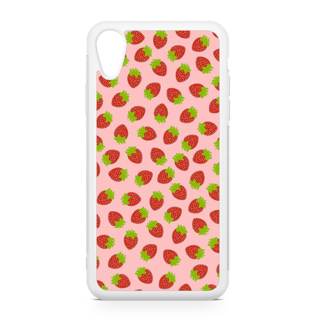 Strawberries Pattern iPhone XR Case