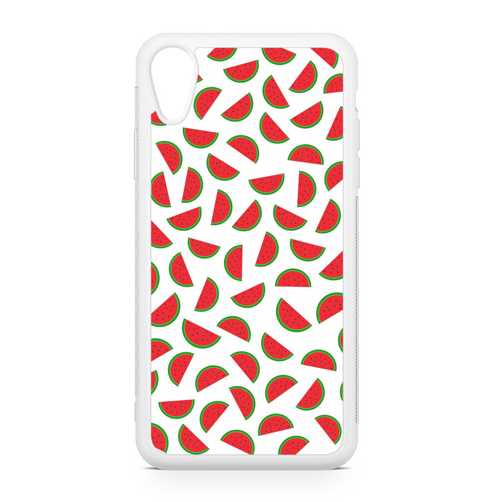 Watermelon Fruit Pattern White iPhone XR Case