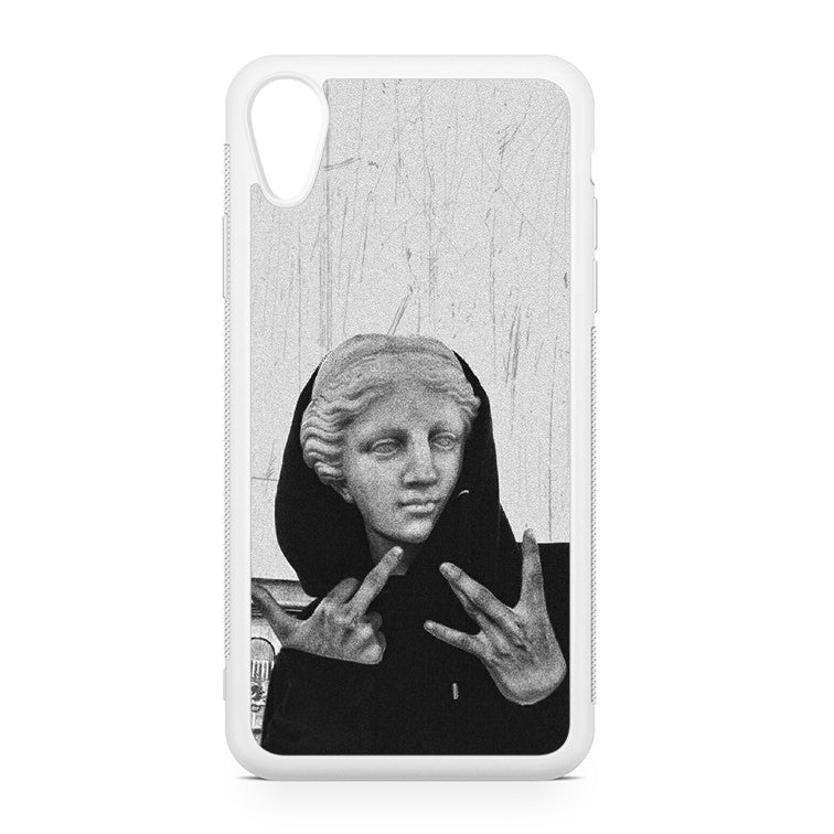 Greek Statue Wearing Hoodie iPhone XR Case