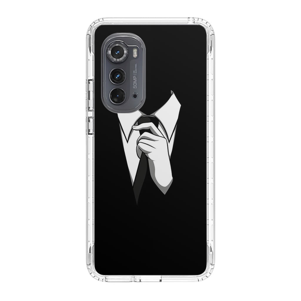 Anonymous Black White Tie Motorola Edge 2022 Case