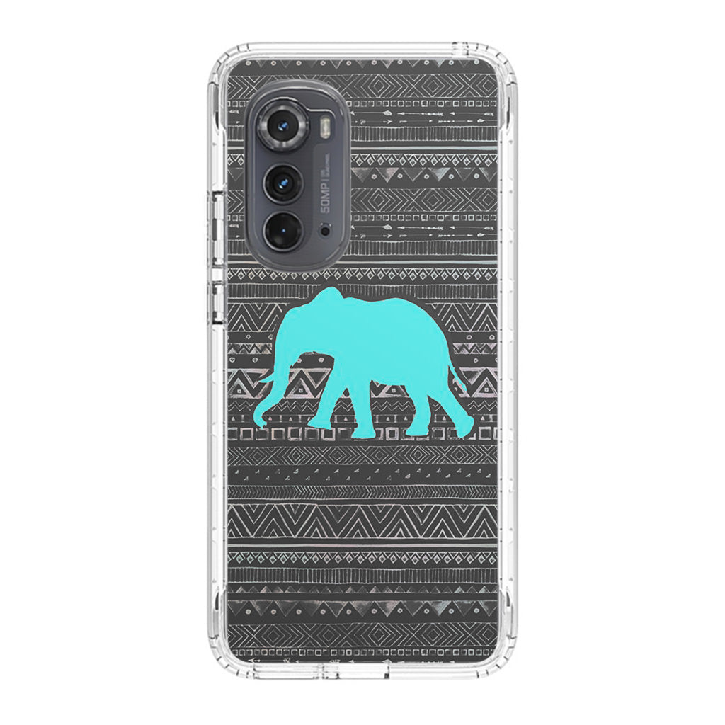 Aztec Elephant Turquoise Motorola Edge 2022 Case