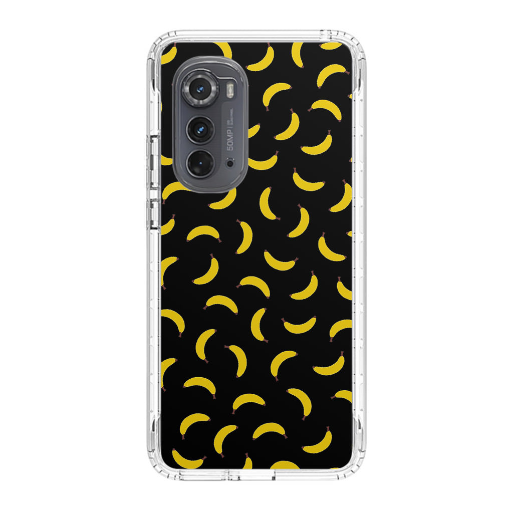 Bananas Fruit Pattern Black Motorola Edge 2022 Case