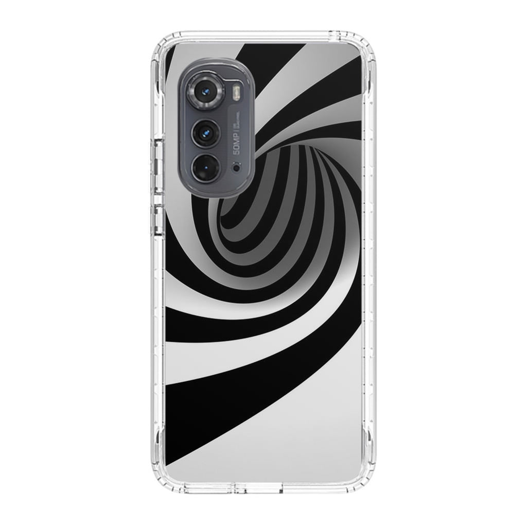 Black and White Twist Motorola Edge 2022 Case