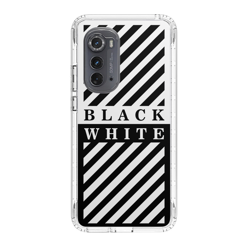 Black White Stripes Motorola Edge 2022 Case